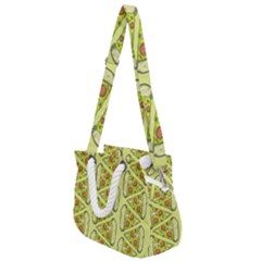 Pizza Fast Food Pattern Seamles Design Background Rope Handles Shoulder Strap Bag by Vaneshart