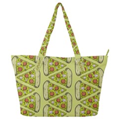 Pizza Fast Food Pattern Seamles Design Background Full Print Shoulder Bag by Vaneshart