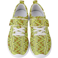 Pizza Fast Food Pattern Seamles Design Background Men s Velcro Strap Shoes by Vaneshart