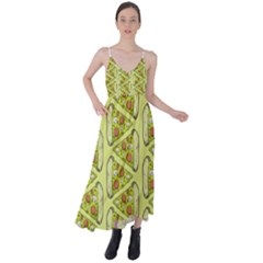 Pizza Fast Food Pattern Seamles Design Background Tie Back Maxi Dress by Vaneshart