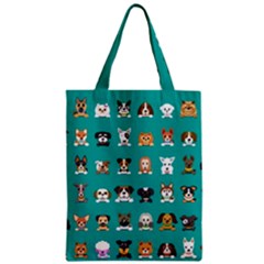 Different Type Vector Cartoon Dog Faces Zipper Classic Tote Bag by Vaneshart