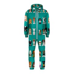 Different Type Vector Cartoon Dog Faces Hooded Jumpsuit (kids)