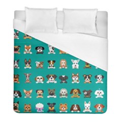 Different Type Vector Cartoon Dog Faces Duvet Cover (full/ Double Size) by Vaneshart