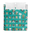 Different Type Vector Cartoon Dog Faces Duvet Cover Double Side (Full/ Double Size) View1