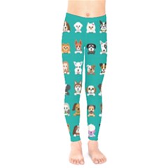 Different Type Vector Cartoon Dog Faces Kids  Leggings by Vaneshart