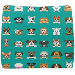 Different Type Vector Cartoon Dog Faces Seat Cushion by Vaneshart