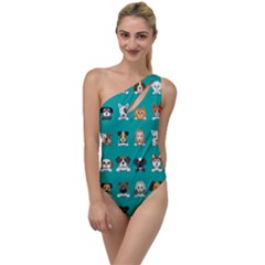 Different Type Vector Cartoon Dog Faces To One Side Swimsuit by Vaneshart