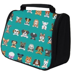 Different Type Vector Cartoon Dog Faces Full Print Travel Pouch (big) by Vaneshart