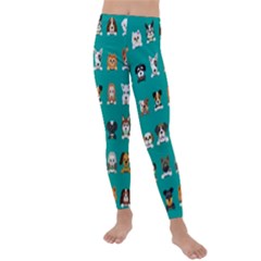 Different Type Vector Cartoon Dog Faces Kids  Lightweight Velour Leggings by Vaneshart