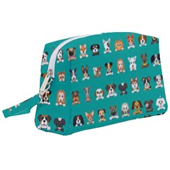 Different Type Vector Cartoon Dog Faces Wristlet Pouch Bag (large) by Vaneshart