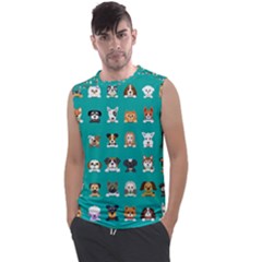 Different Type Vector Cartoon Dog Faces Men s Regular Tank Top by Vaneshart