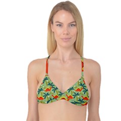 Cute Colorful Dinosaur Seamless Pattern Reversible Tri Bikini Top by Vaneshart