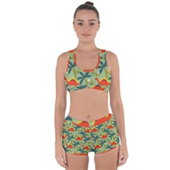 Cute Colorful Dinosaur Seamless Pattern Racerback Boyleg Bikini Set by Vaneshart