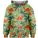 Cute Colorful Dinosaur Seamless Pattern Kids  Zipper Hoodie Without Drawstring View1