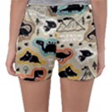 Seamless Pattern With Dinosaurs Silhouette Sleepwear Shorts View2