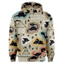 Seamless Pattern With Dinosaurs Silhouette Men s Overhead Hoodie View1