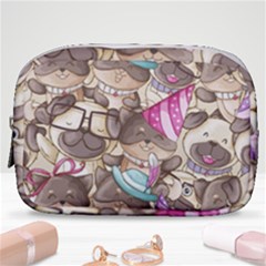 Hand Drawn Animal Pattern Dog Illustration Make Up Pouch (small) by Vaneshart