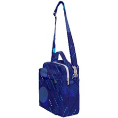 Classic Blue Background Abstract Style Crossbody Day Bag by Vaneshart