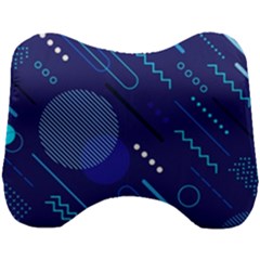 Classic Blue Background Abstract Style Head Support Cushion by Vaneshart