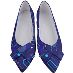 Classic Blue Background Abstract Style Women s Bow Heels by Vaneshart