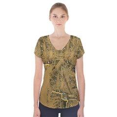 Pcb Printed Circuit Board Short Sleeve Front Detail Top by Vaneshart