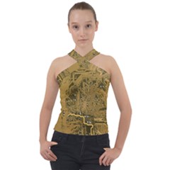 Pcb Printed Circuit Board Cross Neck Velour Top by Vaneshart