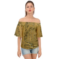 Pcb Printed Circuit Board Off Shoulder Short Sleeve Top by Vaneshart