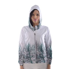 Multicolor Graphic Botanical Print Women s Hooded Windbreaker