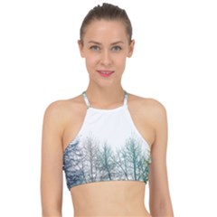 Multicolor Graphic Botanical Print Racer Front Bikini Top by dflcprintsclothing