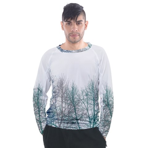 Multicolor Graphic Botanical Print Men s Long Sleeve Raglan Tee by dflcprintsclothing