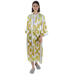 Gold Square Pattern  Arvin61r58 Maxi Satin Kimono by Sobalvarro