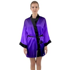 Blu Elettrico Long Sleeve Satin Kimono by AngelsForMe