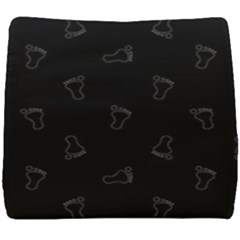 Neon Style Black And White Footprints Motif Pattern Seat Cushion by dflcprintsclothing