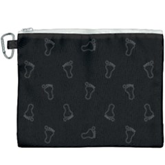 Neon Style Black And White Footprints Motif Pattern Canvas Cosmetic Bag (xxxl)