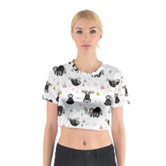 Cute Sloths Cotton Crop Top by Sobalvarro