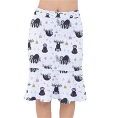 Cute Sloths Short Mermaid Skirt by Sobalvarro