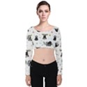 Cute sloths Velvet Long Sleeve Crop Top View1