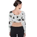 Cute sloths Velvet Long Sleeve Crop Top View2