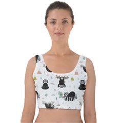 Cute Sloths Velvet Crop Top by Sobalvarro