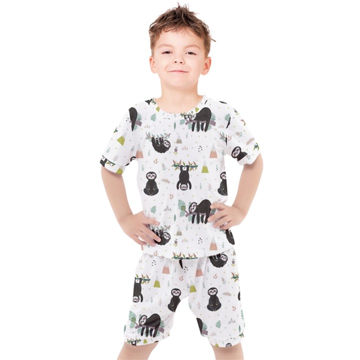 Cute sloths Kids  Tee and Shorts Set