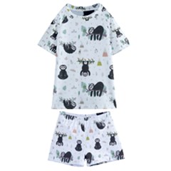 Cute Sloths Kids  Swim Tee And Shorts Set by Sobalvarro