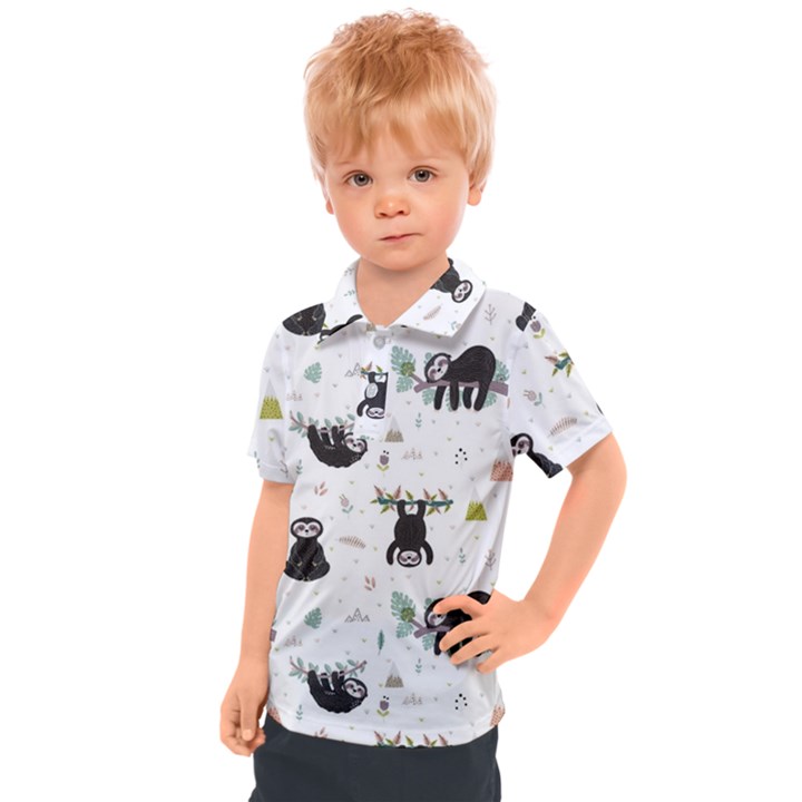 Cute sloths Kids  Polo Tee