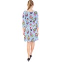 Cupcake Doodle Pattern Quarter Sleeve Front Wrap Dress View2