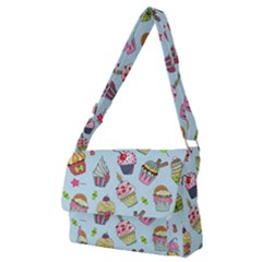 Cupcake Doodle Pattern Full Print Messenger Bag (m) by Sobalvarro