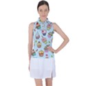 Cupcake Doodle Pattern Women s Sleeveless Polo Tee View1