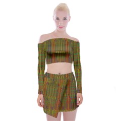 Colors From The Sea Decorative Off Shoulder Top With Mini Skirt Set by pepitasart