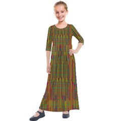 Colors From The Sea Decorative Kids  Quarter Sleeve Maxi Dress by pepitasart