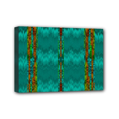 Shimmering Colors From The Sea Decorative Mini Canvas 7  X 5  (stretched) by pepitasart