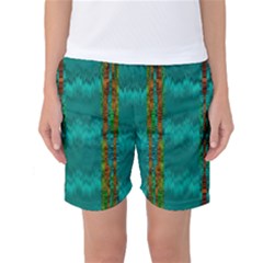 Shimmering Colors From The Sea Decorative Women s Basketball Shorts by pepitasart