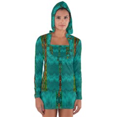 Shimmering Colors From The Sea Decorative Long Sleeve Hooded T-shirt by pepitasart